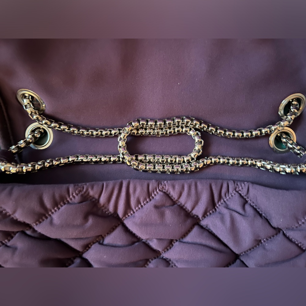 CHANEL Purple Quilted Bubble Shoulder Bag Silver CC Chain Strap Purse HOST PICK - Picture 13 of 17